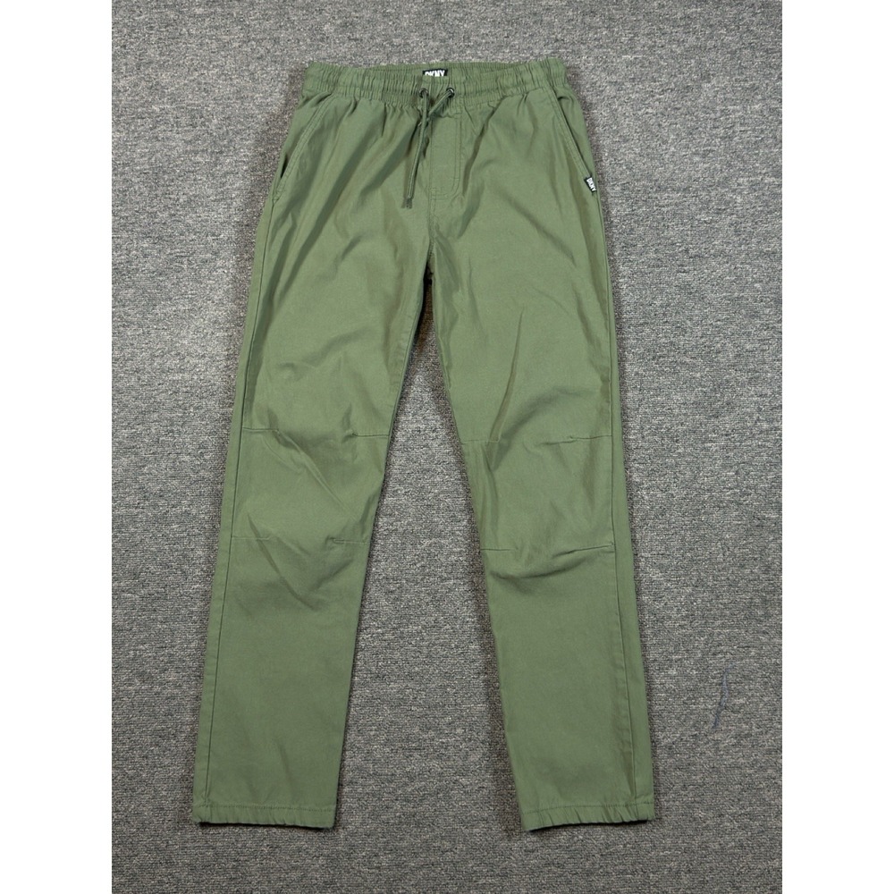 DKNY Joggers Boys Large 14/16 Green Moto Biker Stretch Pull On‎ Athletic Pants